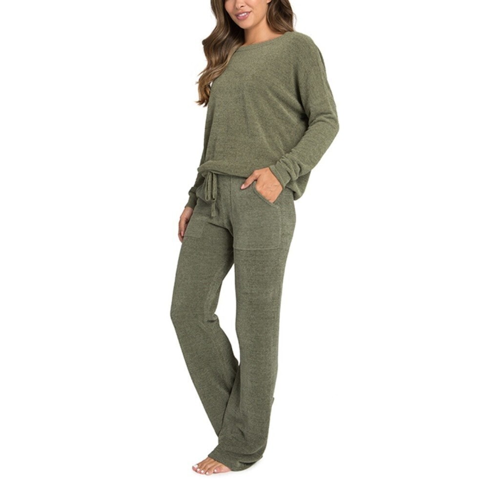 Barefoot Dreams Slouchy Pullover in Olive Large - Picture 1 of 14